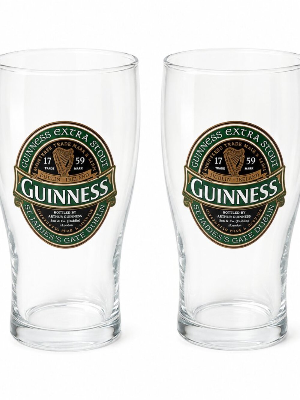 2 Guinness Stout Glasses